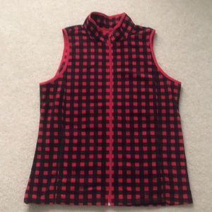 Fleece buffalo plaid vest size Large